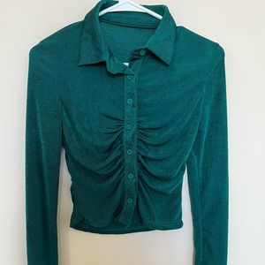 Emerald green button up